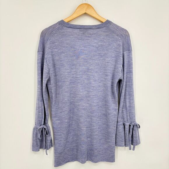 J. Crew Merino Wool V-neck Sweater in Heather Violet, Small, Transition Spring - Picture 3 of 9